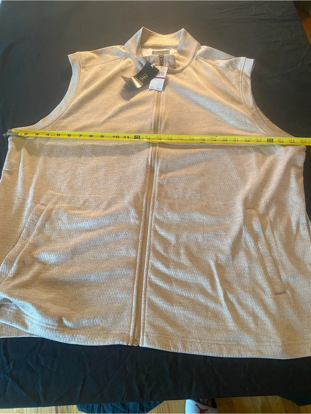 PGA Tour Khaki HTR Zip Front Vest Mens 2XL